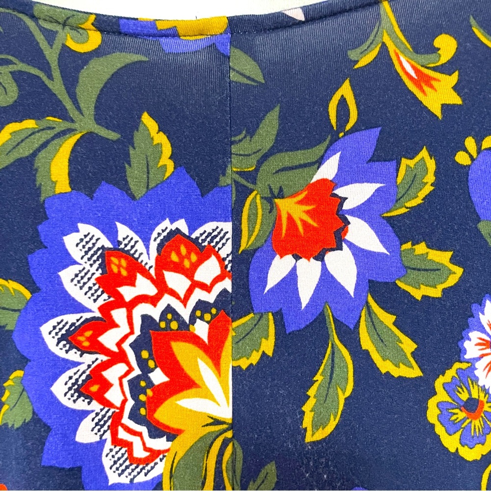 Old Navy Blue Orange Green White Floral Long Sleeve Dress Sz XL - Picture 6 of 7